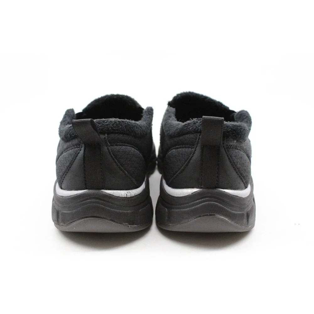 Bzees Women's 10M US Paradise Faux Fur Insulated Washable Slip-ons Sneaker Black